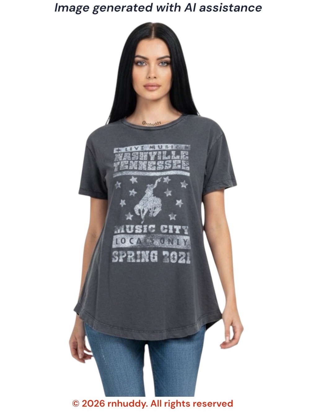 Aerie M acid washed distressed Nashville BF Tee